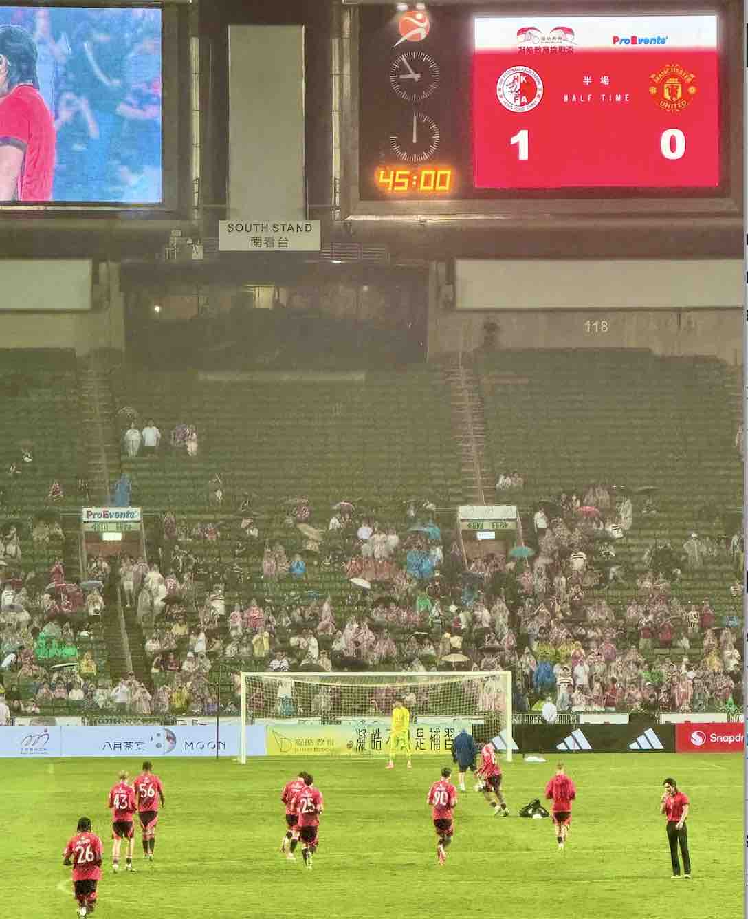 The match had 33,000 fans in attendance though there were still gaps in the stadium. Photo: Ryan Kam